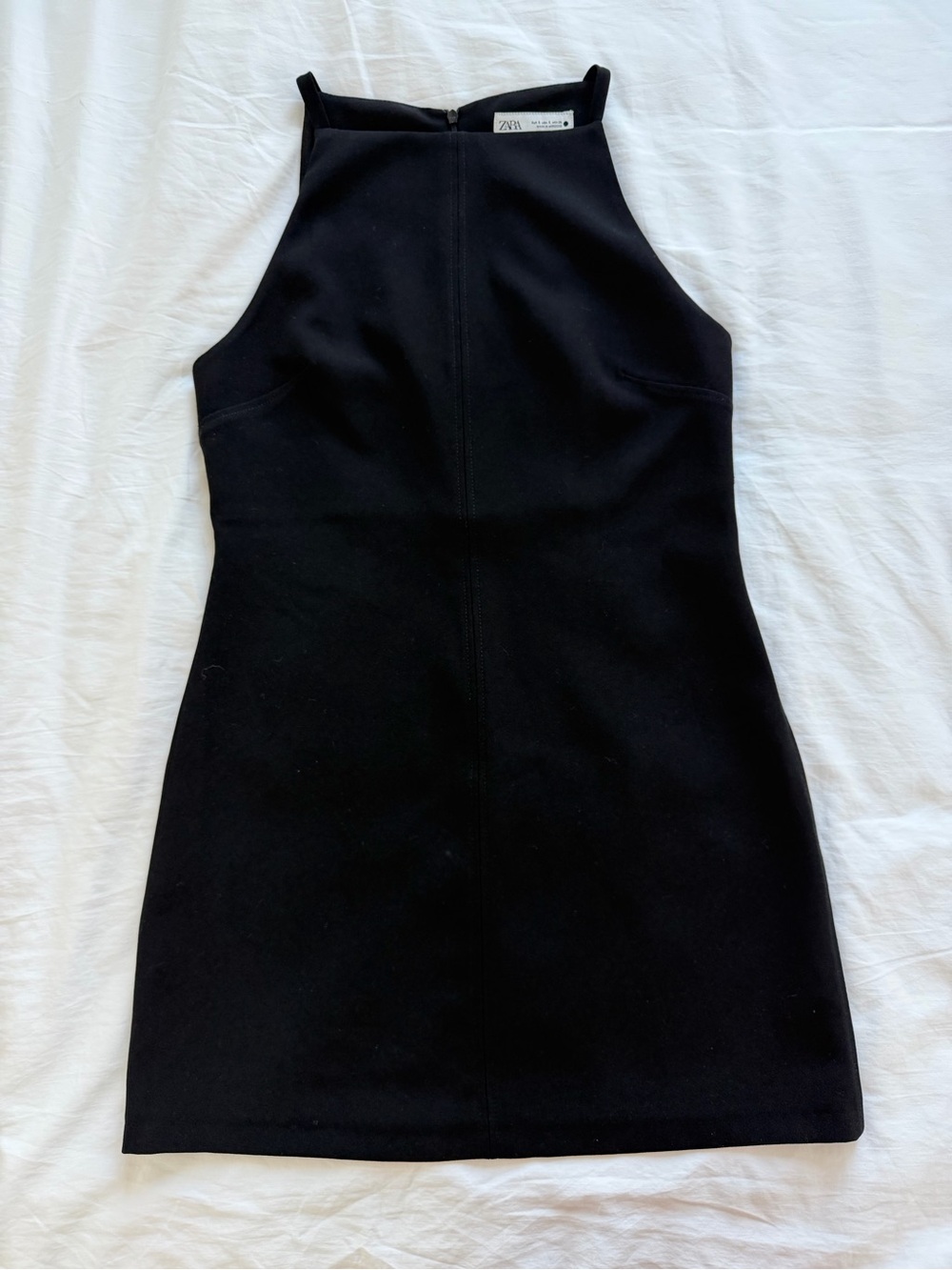 Zara Black High-Neck Mini Dress